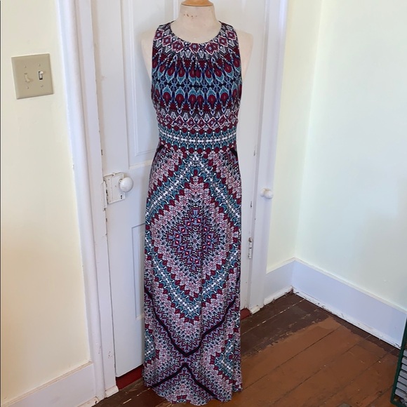 London Times Dresses & Skirts - London Times Boho Festival Geometric Sleeveless Maxi Dress 8